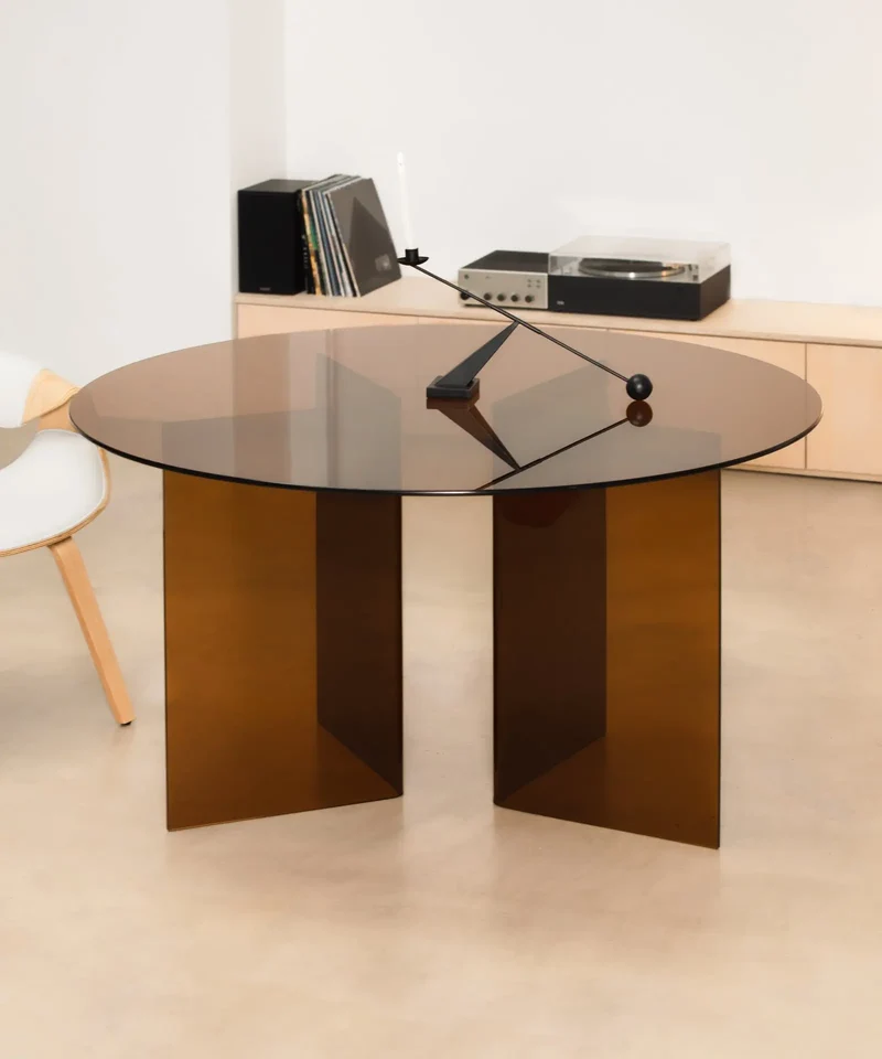 Mesa de Comedor Redonda de Cristal Templado Ona 137 cm