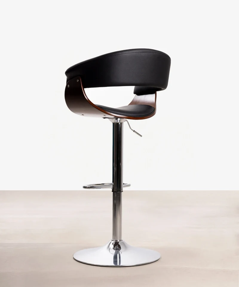 Taburete de Madera y Polipiel Regulable Beckett