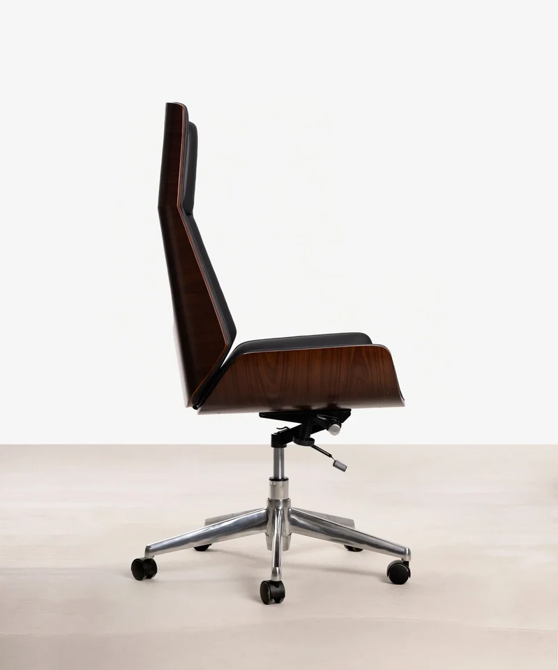 Silla de Escritorio de Polipiel y Madera Lyssa High