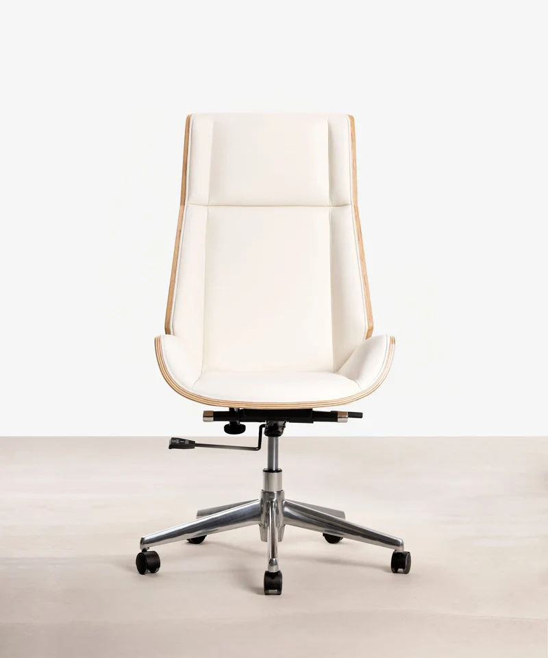 Silla de Escritorio de Polipiel y Madera Lyssa High