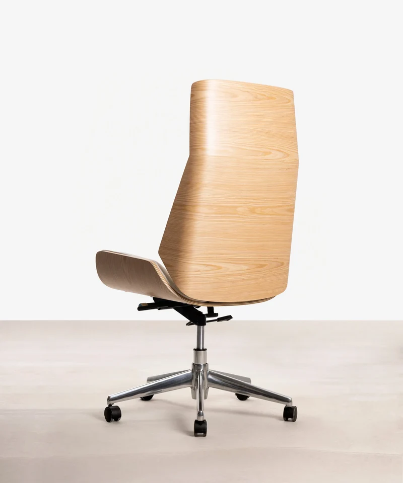 Silla de Escritorio de Polipiel y Madera Lyssa High