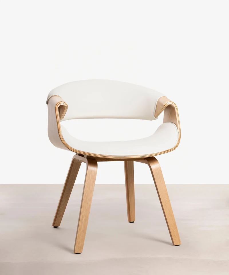 Silla de Comedor en Madera y Polipiel Binsa