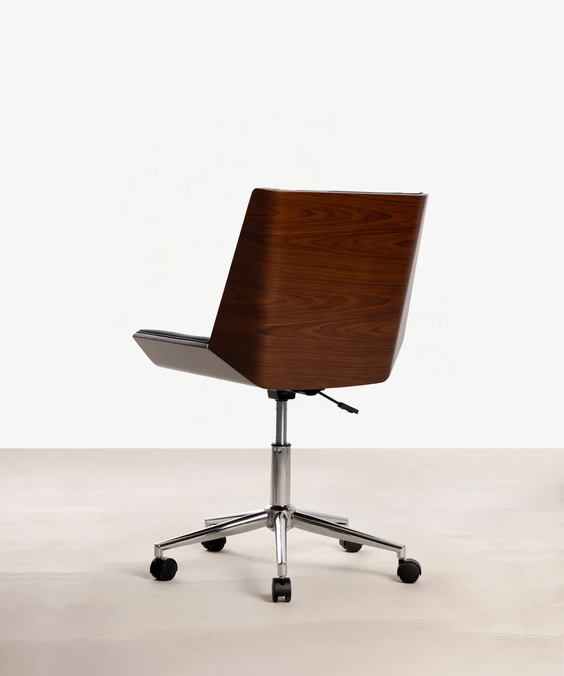 Silla de Escritorio de Polipiel y Madera Lyssa
