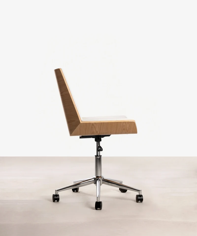 Silla de Escritorio de Polipiel y Madera Lyssa