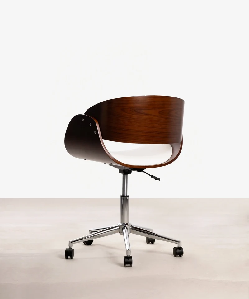 Silla de Escritorio de Polipiel y Madera Debbie