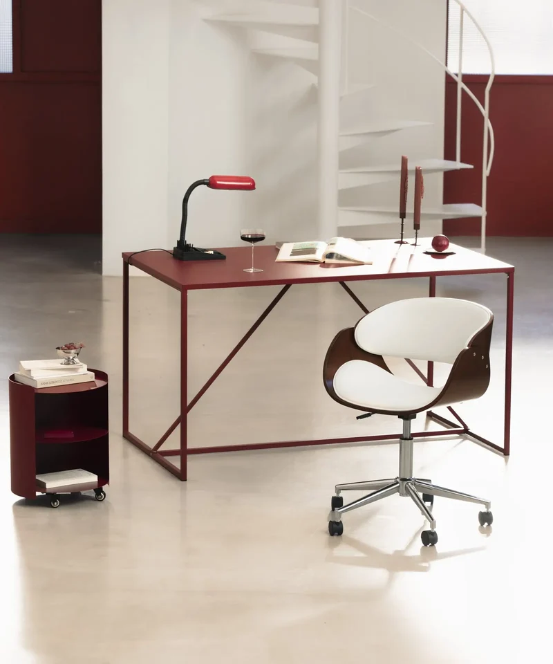 Silla de Escritorio de Polipiel y Madera Debbie