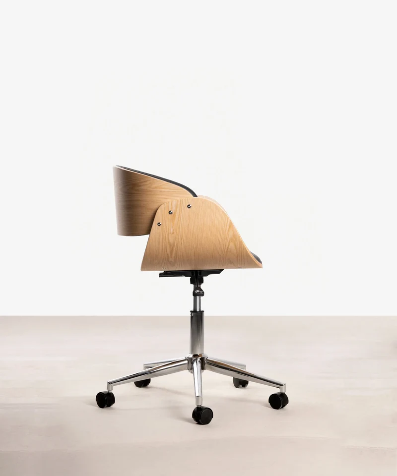 Silla de Escritorio de Polipiel y Madera Debbie