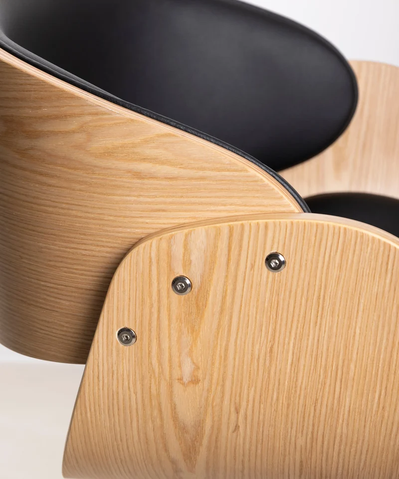Silla de Escritorio de Polipiel y Madera Debbie