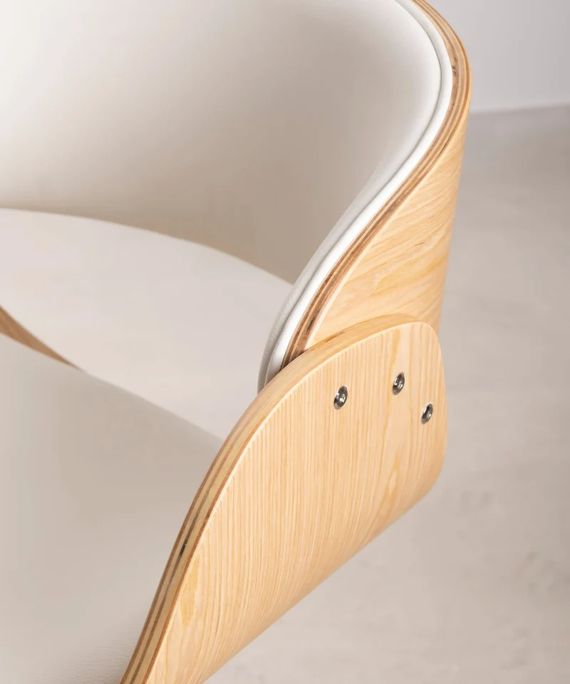 Silla de Escritorio de Polipiel y Madera Debbie
