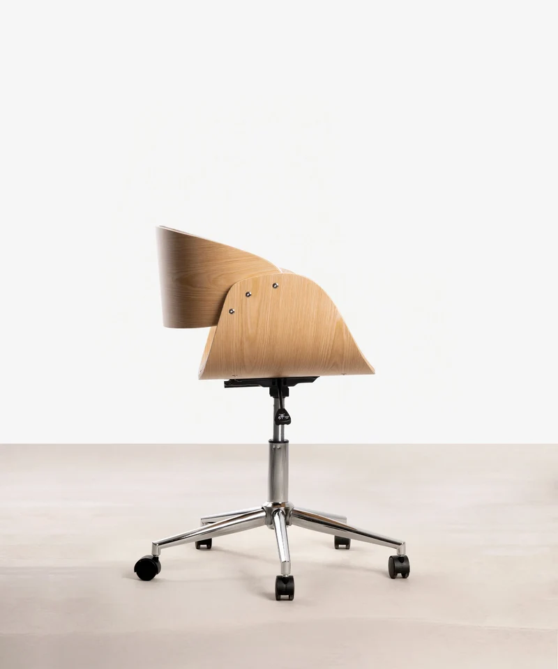 Silla de Escritorio de Polipiel y Madera Debbie