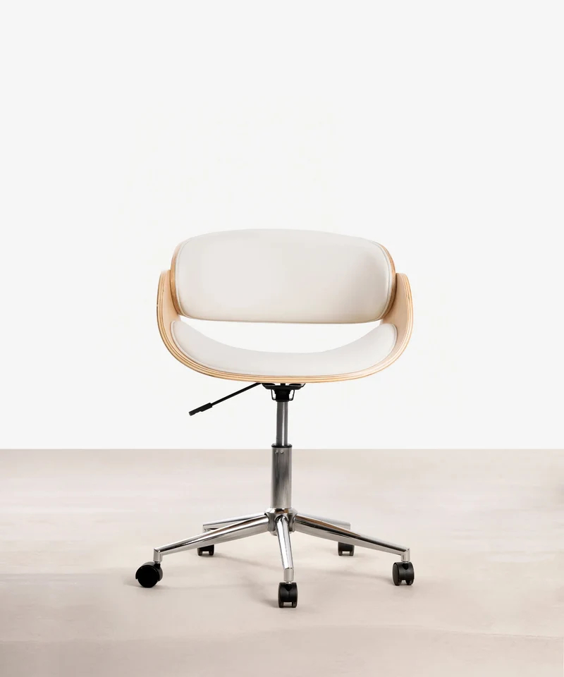 Silla de Escritorio de Polipiel y Madera Debbie