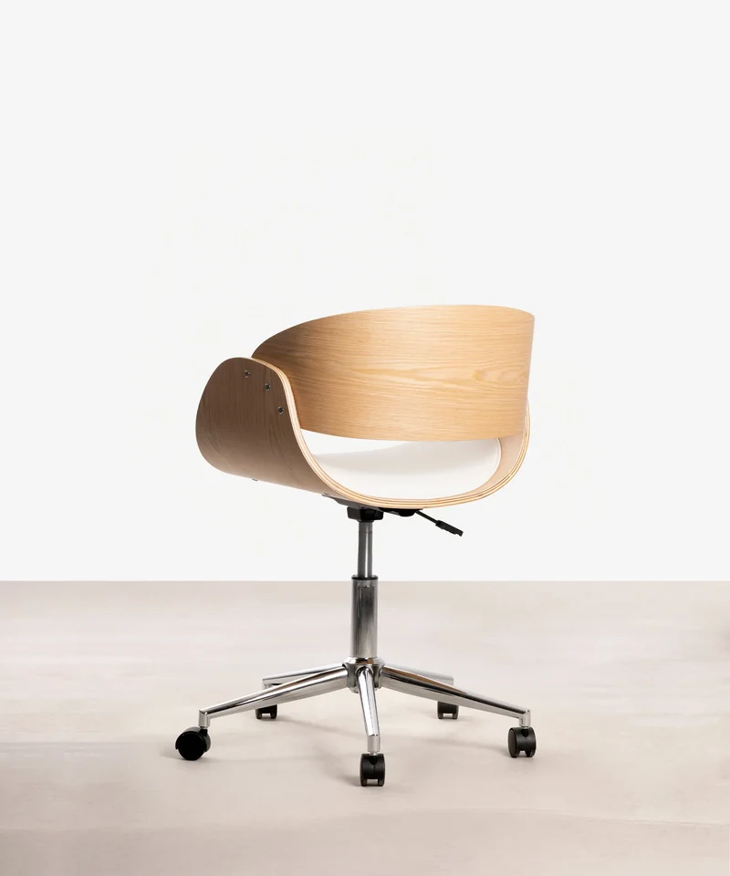 Silla de Escritorio de Polipiel y Madera Debbie
