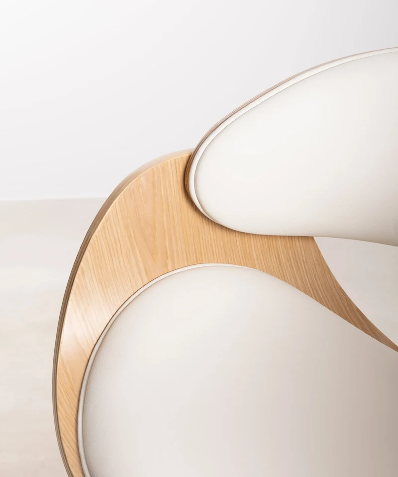 Silla de Escritorio de Polipiel y Madera Debbie
