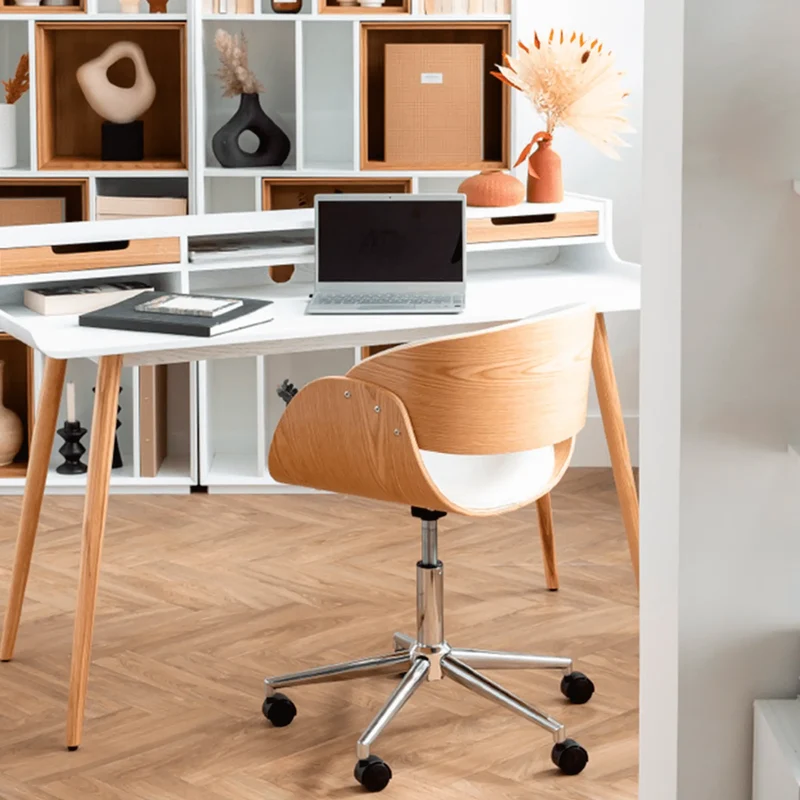 Silla de Escritorio de Polipiel y Madera Debbie