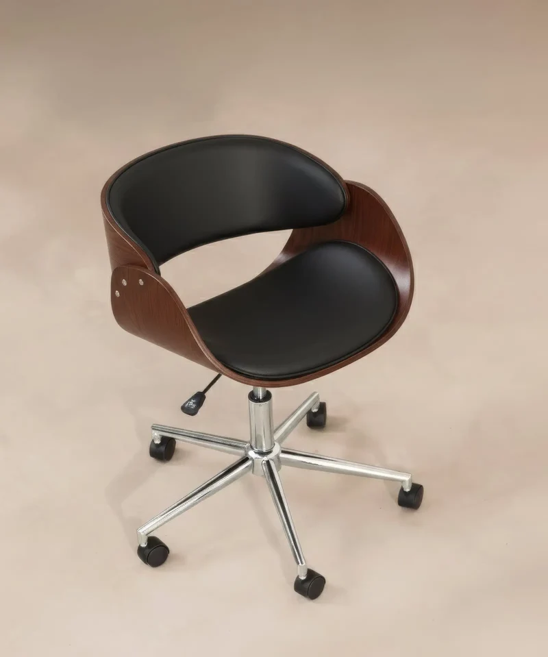 Silla de Escritorio de Polipiel y Madera Debbie