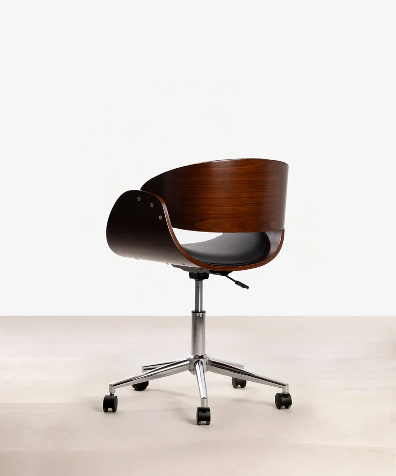 Silla de Escritorio de Polipiel y Madera Debbie