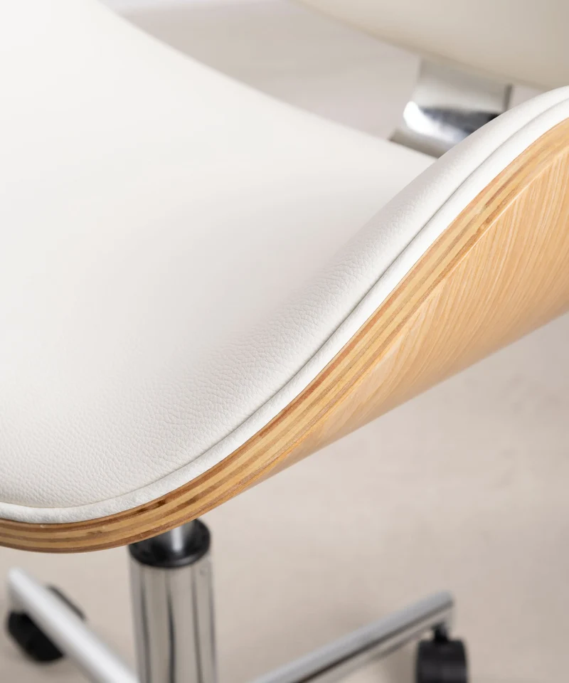 Silla de Escritorio de Polipiel y Madera Shelley