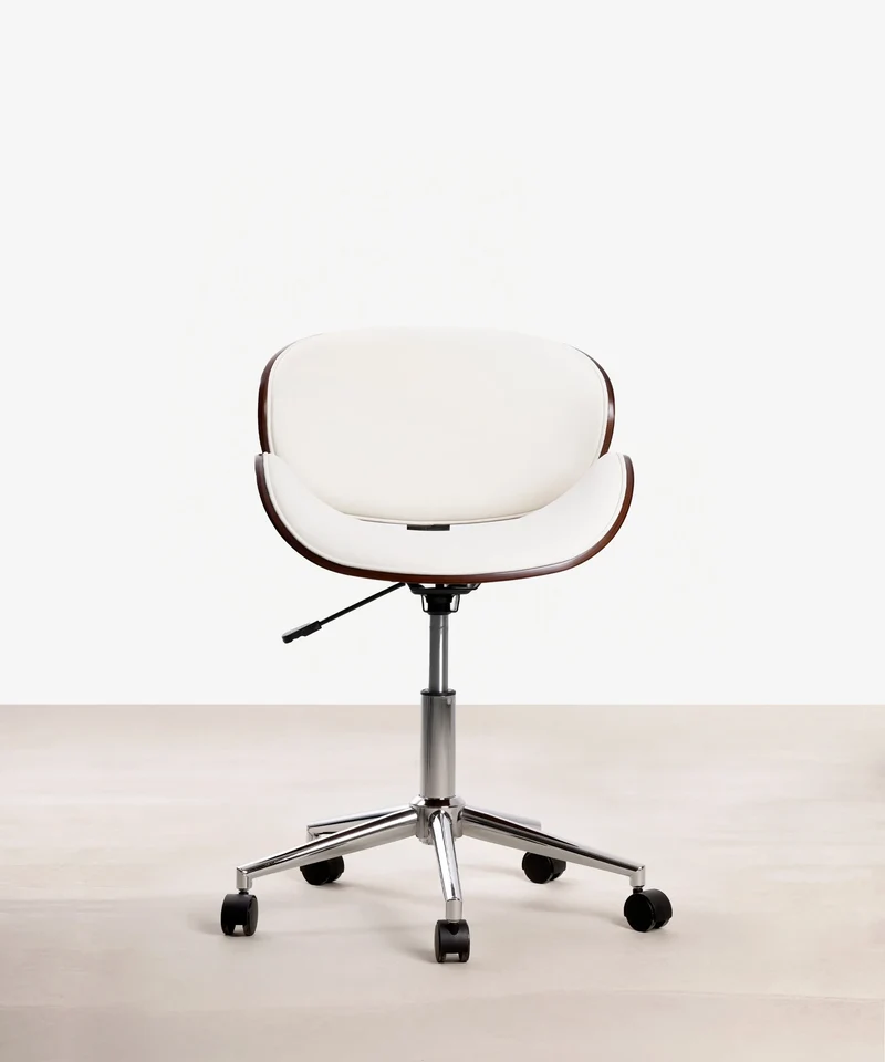 Silla de Escritorio de Polipiel y Madera Shelley