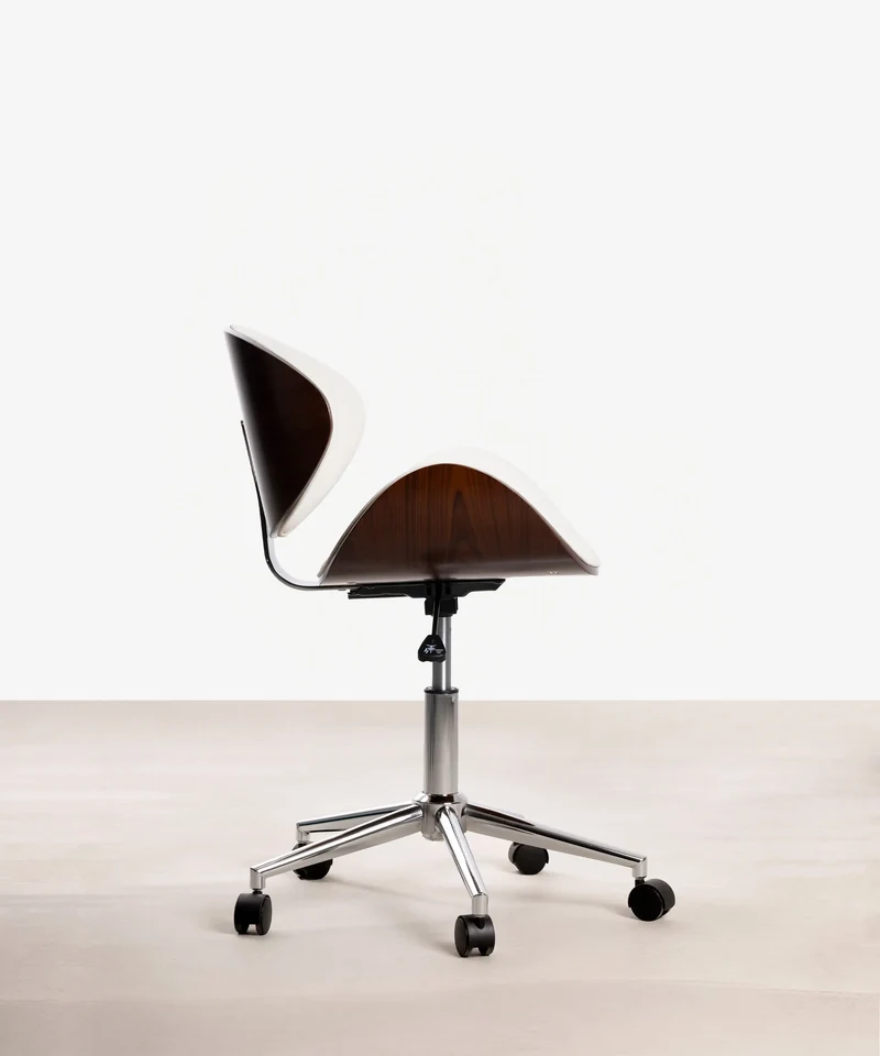 Silla de Escritorio de Polipiel y Madera Shelley