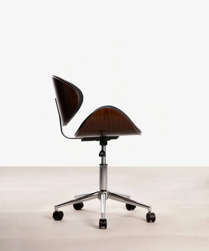 Silla de Escritorio de Polipiel y Madera Shelley