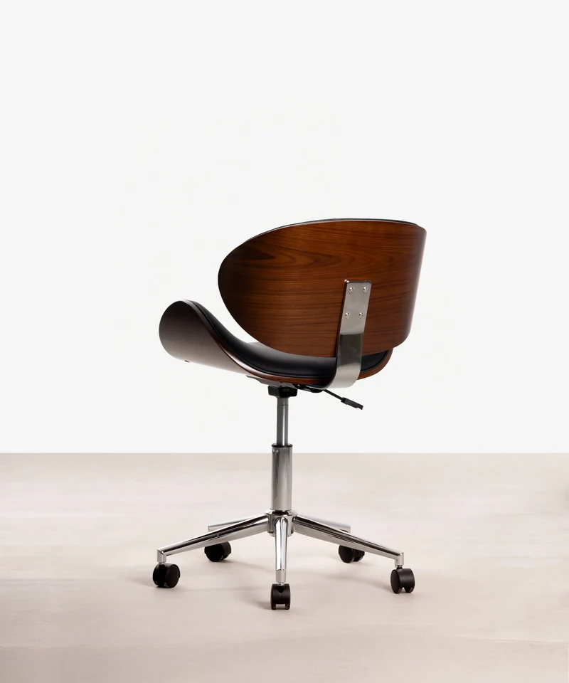 Silla de Escritorio de Polipiel y Madera Shelley