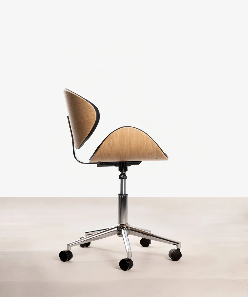 Silla de Escritorio de Polipiel y Madera Shelley