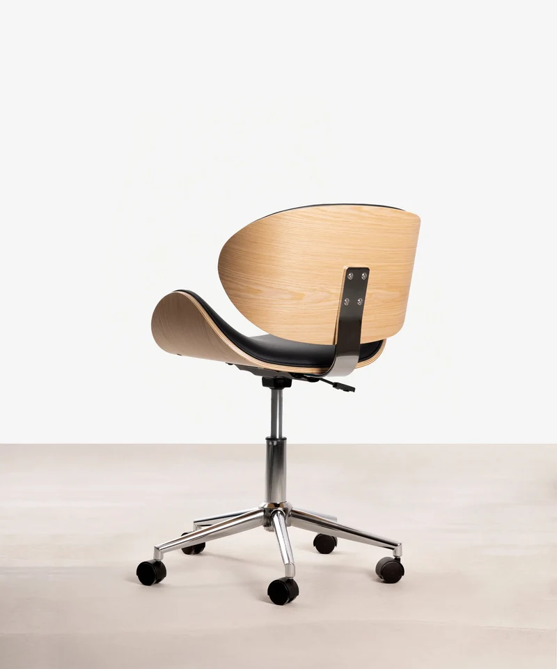 Silla de Escritorio de Polipiel y Madera Shelley