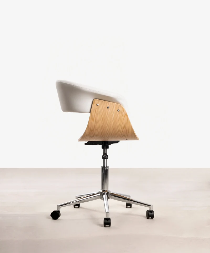 Silla de Escritorio de Polipiel y Madera Beckett