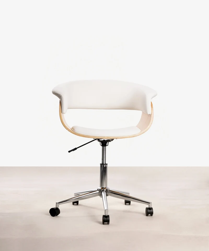 Silla de Escritorio de Polipiel y Madera Beckett