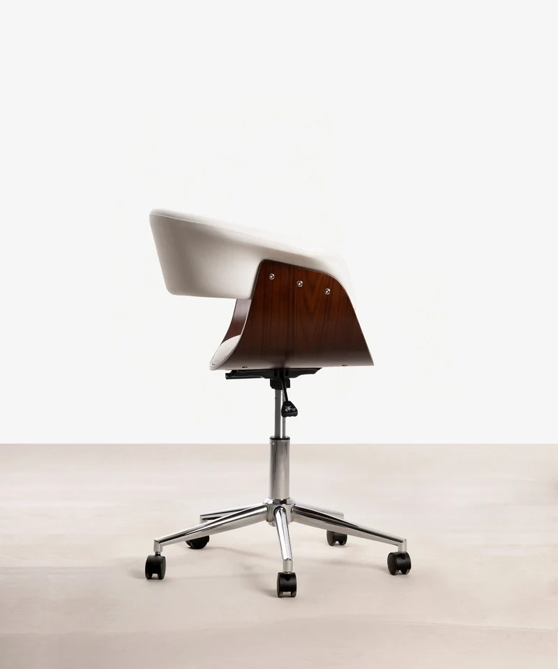 Silla de Escritorio de Polipiel y Madera Beckett