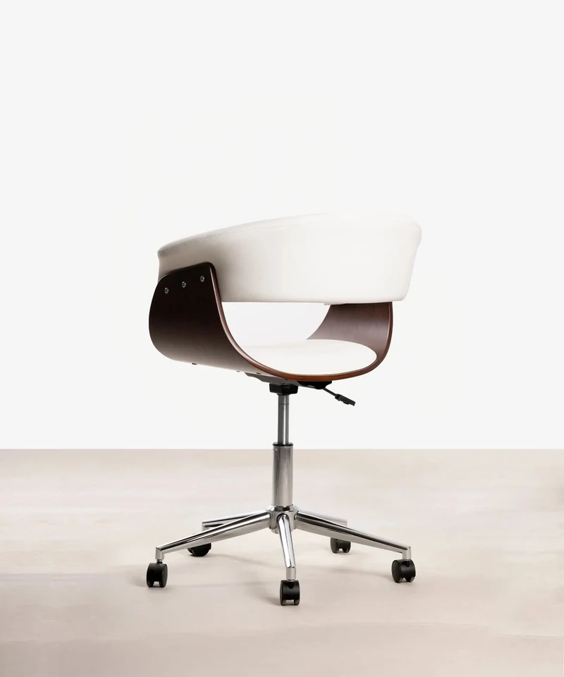 Silla de Escritorio de Polipiel y Madera Beckett