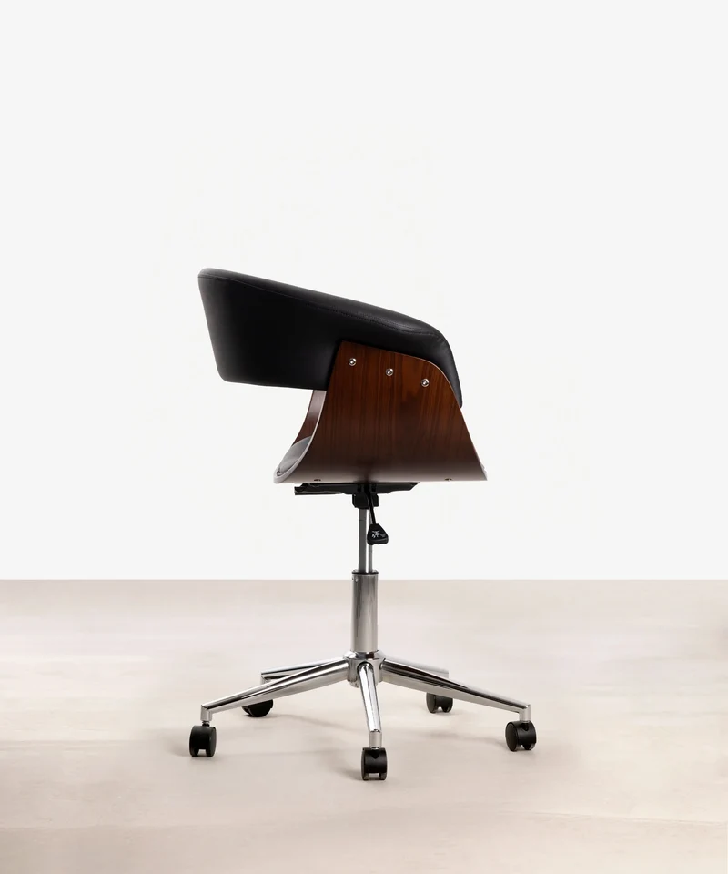 Silla de Escritorio de Polipiel y Madera Beckett