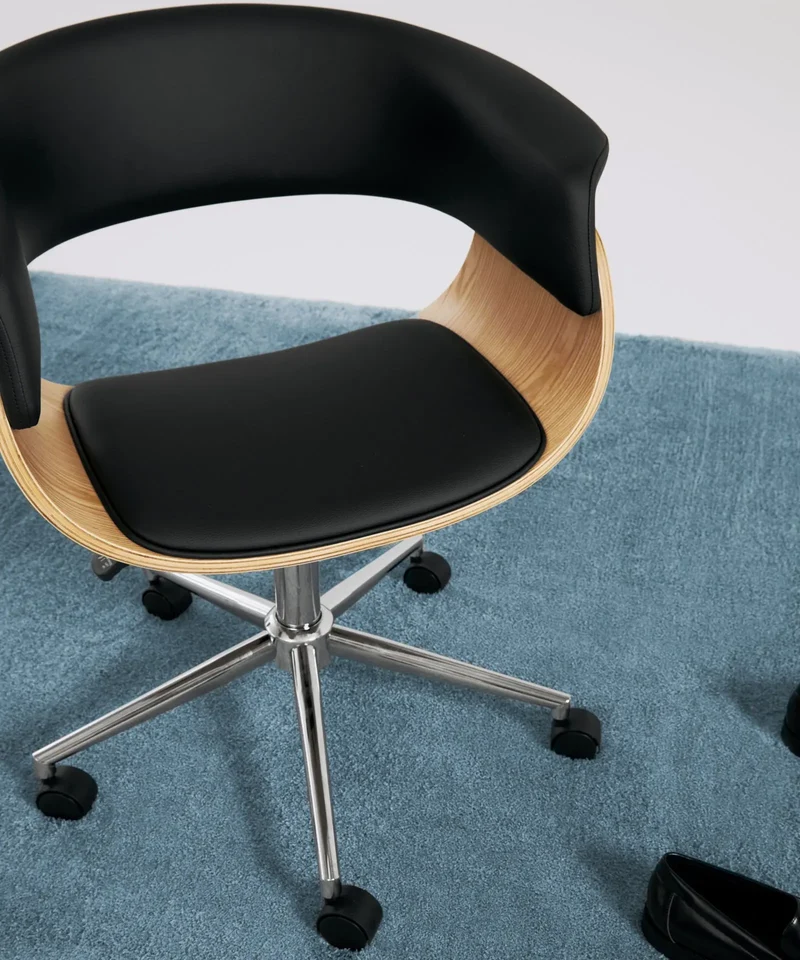 Silla de Escritorio de Polipiel y Madera Beckett