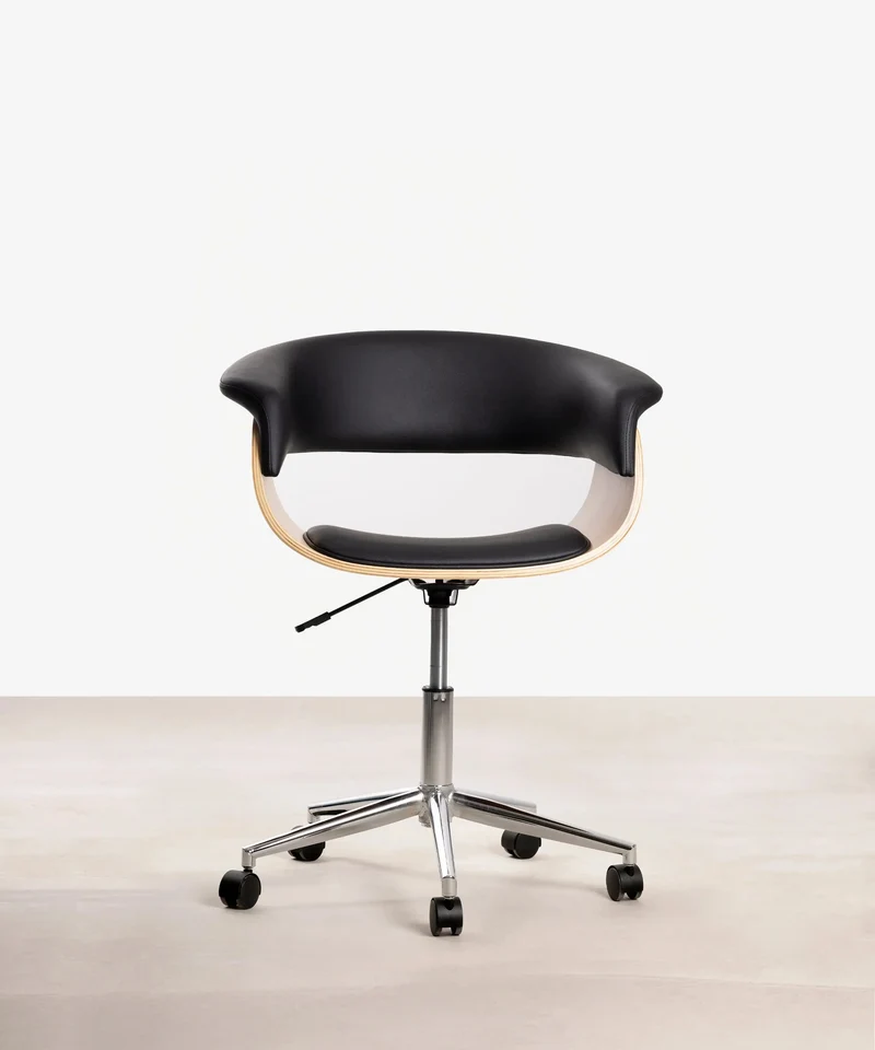 Silla de Escritorio de Polipiel y Madera Beckett