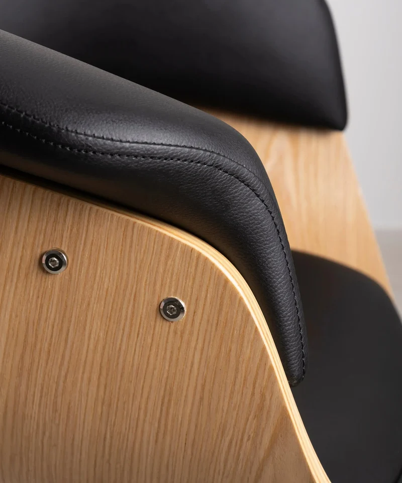 Silla de Escritorio de Polipiel y Madera Beckett