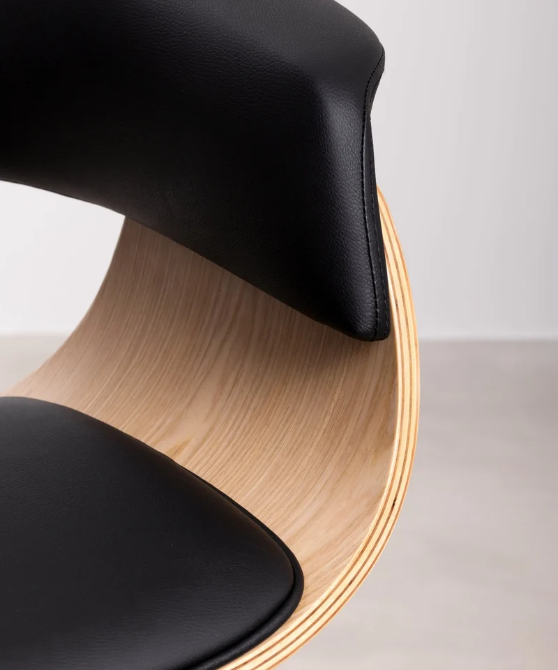 Silla de Comedor en Madera y Polipiel Beckett