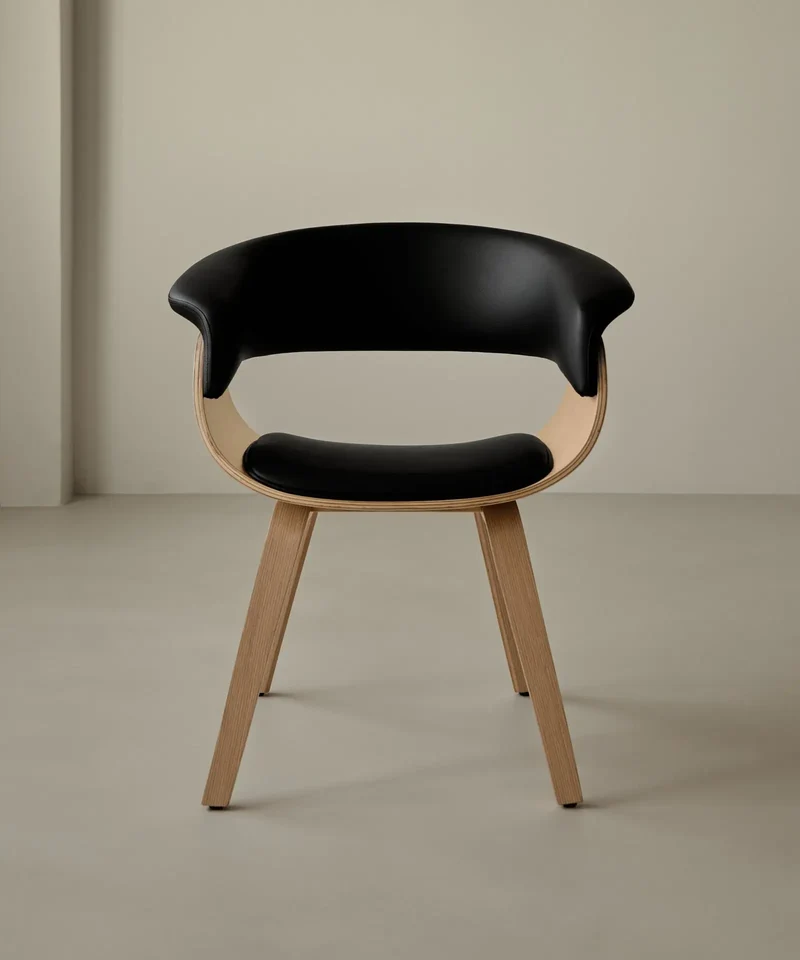 Silla de Comedor en Madera y Polipiel Beckett