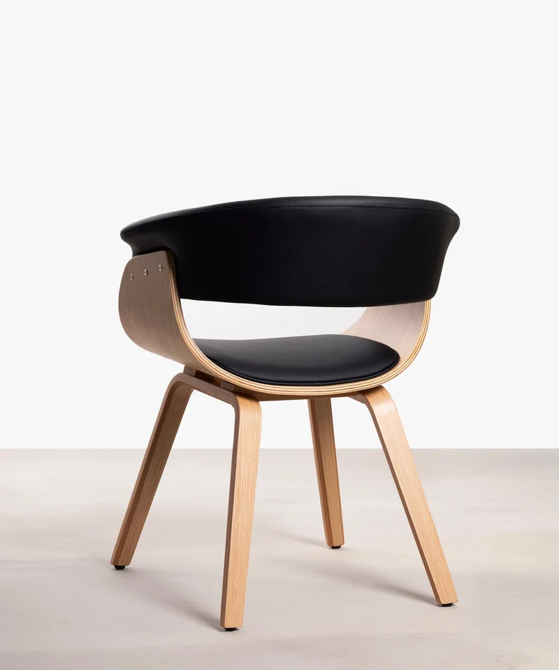Silla de Comedor en Madera y Polipiel Beckett