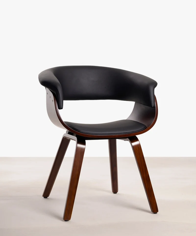 Silla de Comedor en Madera y Polipiel Beckett
