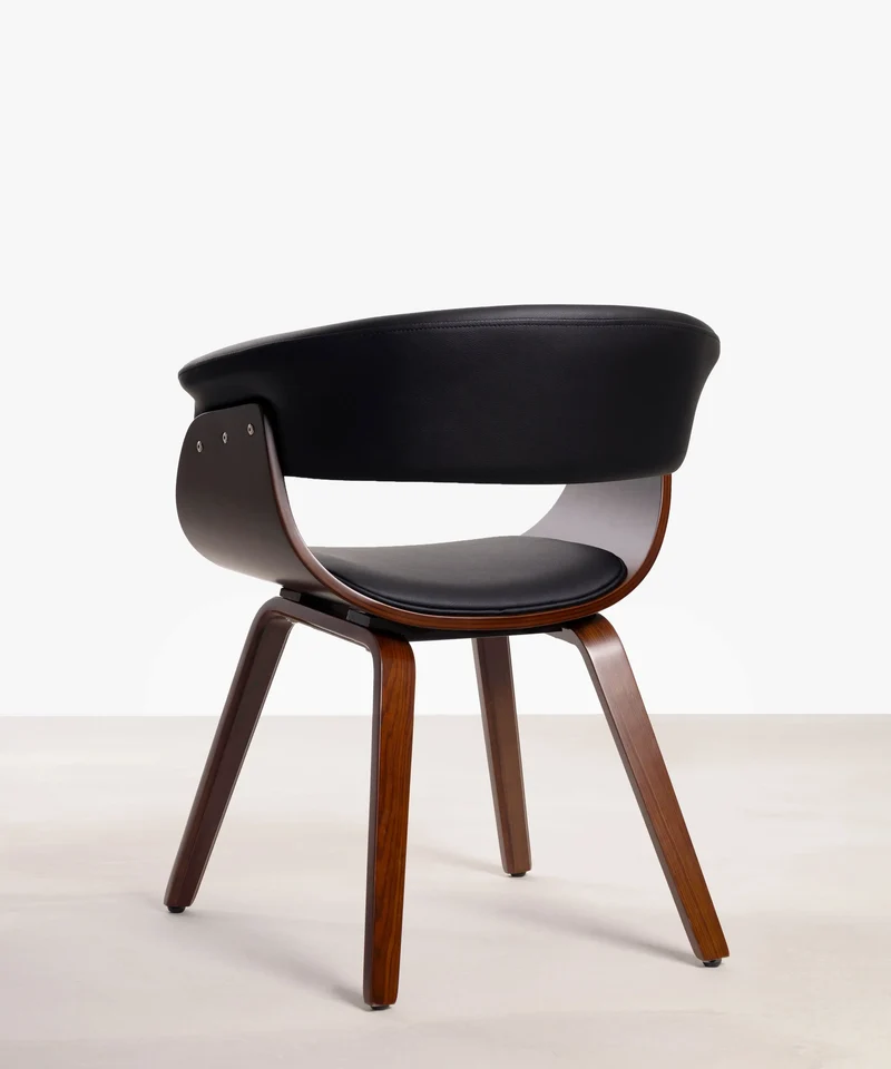 Silla de Comedor en Madera y Polipiel Beckett