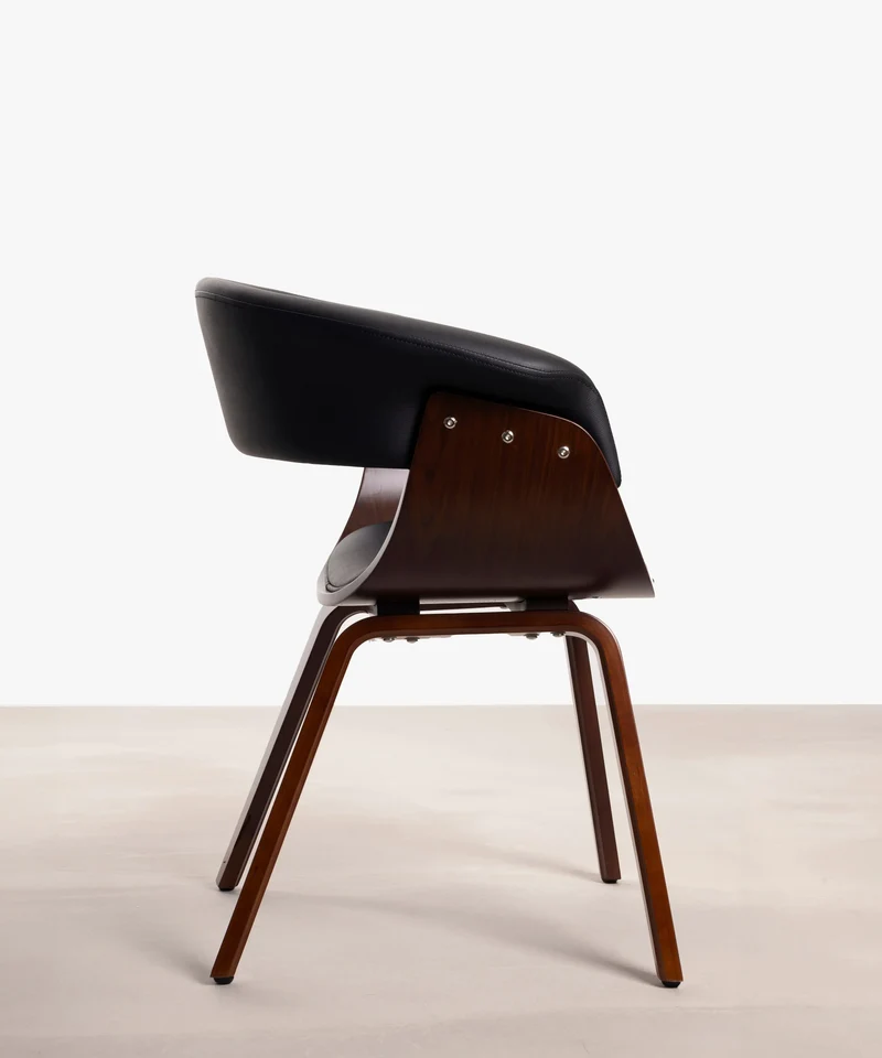 Silla de Comedor en Madera y Polipiel Beckett