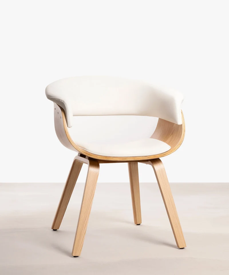 Silla de Comedor en Madera y Polipiel Beckett