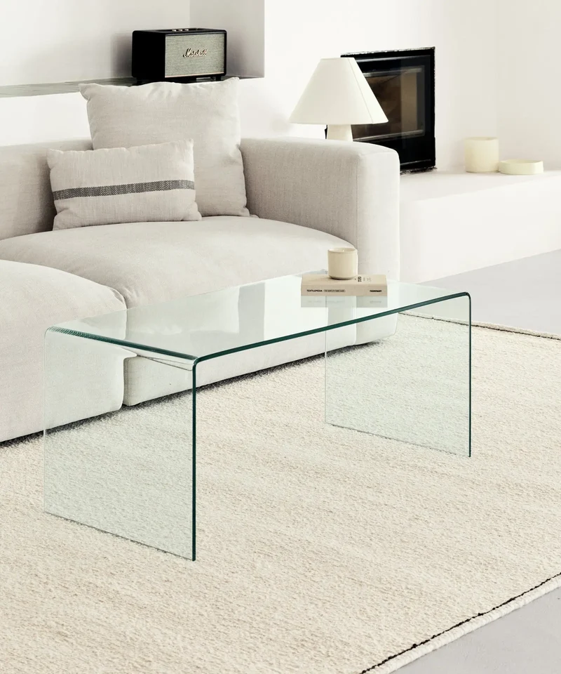 Mesa de Centro Rectangular de Cristal Templado Cheval (100 cm)
