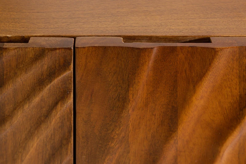 Buffet massif SCORPION 180cm en bois de manguier marron avec sculptures 3D élaborées