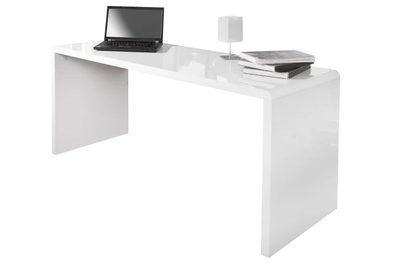 Bureau design FAST TRADE 160cm table d’ordinateur blanc brillant