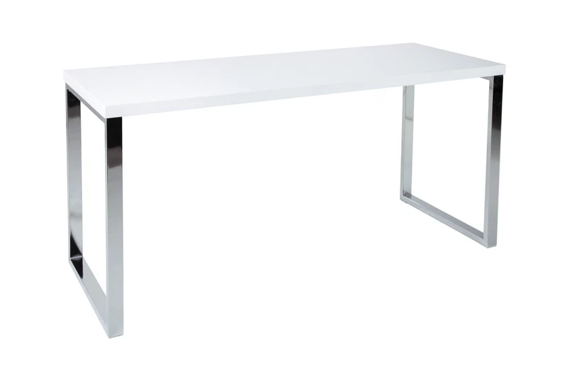 Bureau moderne WHITE DESK Table de bureau blanc brillant 160 cm