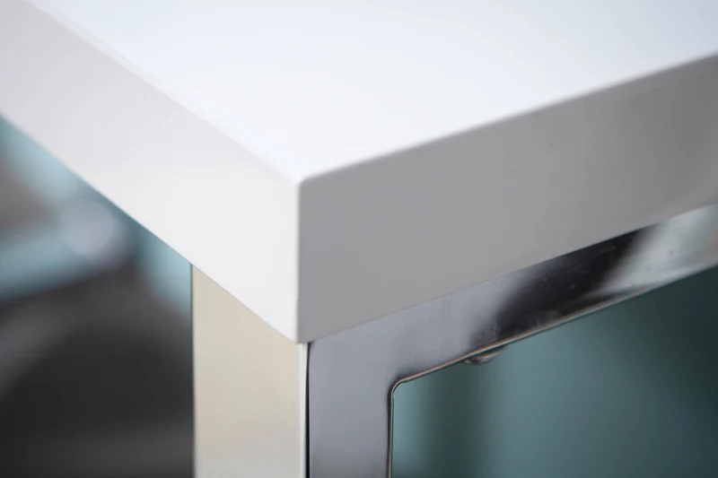 Bureau moderne WHITE DESK Table de bureau blanc brillant 140 cm
