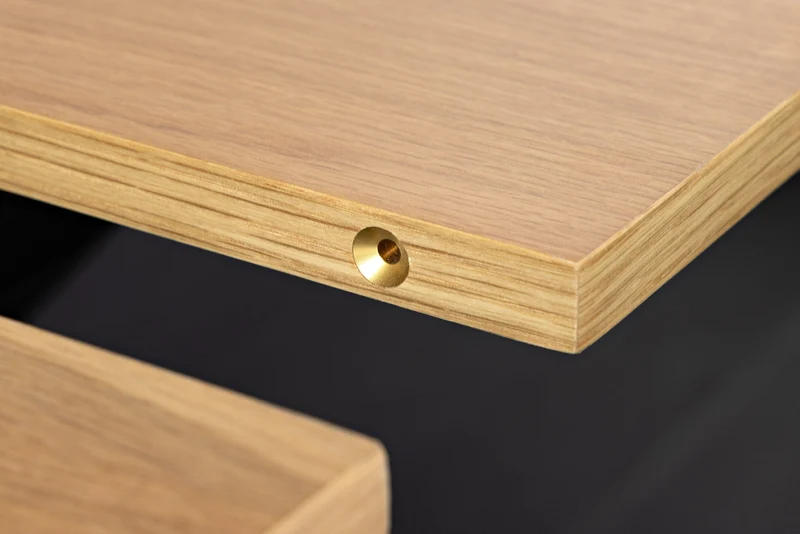 Table à manger extensible GIANT 200-320cm chêne naturel métal noir