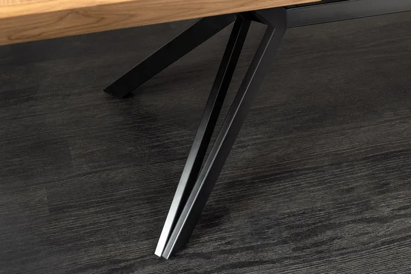 Table à manger extensible GIANT 200-320cm chêne naturel métal noir