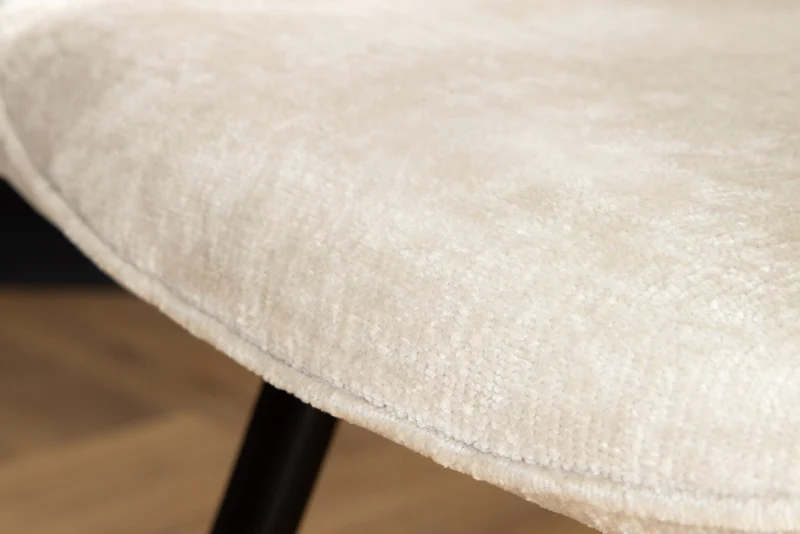 Lot de 2x chaises pivotante rétro AVIGNON beige chenille pieds métal noir